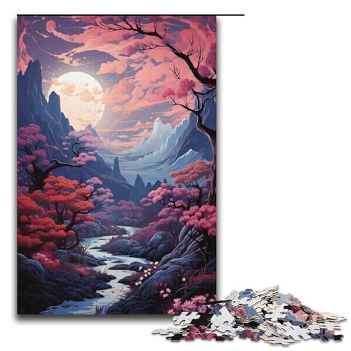 Puzzle für Erwachsene 1000 Teile rosa Wald Puzzle Lernspiele für Zuhause DIY Spielzeug tolles Geschenk für Spiele 1000 Teile (38 x 26 cm) von linghhiming