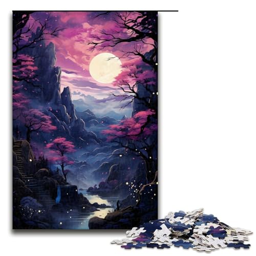 Puzzle für Erwachsene 1000 Teile rosa Wald Puzzle Lernspiele für Zuhause DIY Spielzeug tolles Geschenk für Spiele 1000 Teile (75 x 50 cm) von linghhiming