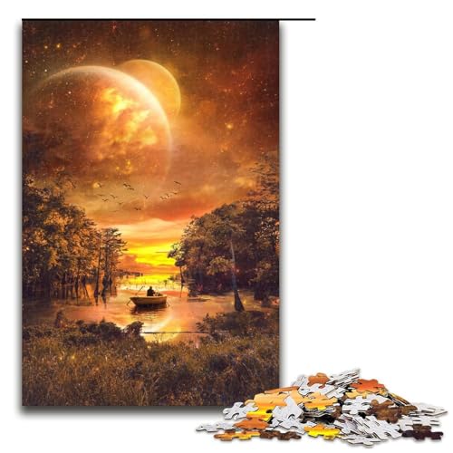 Puzzle für Erwachsene 1000 Teile schwebendes Puzzle Spiele Spielzeug Geschenk geeignet für die Schreibtischdekoration 75 x 50 cm von linghhiming