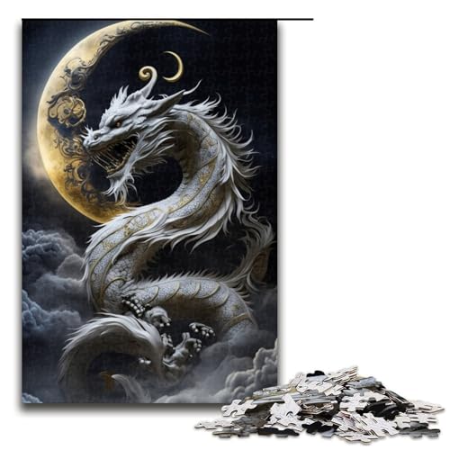 Puzzle für Erwachsene 1000 Teile tapferer Drache Holzpuzzle 75 x 50 cm von linghhiming