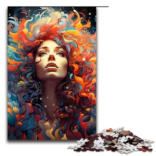 Puzzle für Erwachsene 1000 Teile trendiges Mädchen buntes Puzzle Lernspiele für Zuhause DIY Spielzeug tolles Geschenk für Spiele 75 x 50 cm von linghhiming