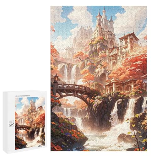 Puzzle für Erwachsene 1000 Teile Verstecktes Kloster Holzpuzzle Lernspiel Herausforderungsspielzeug (75 x 50 cm) von linghhiming