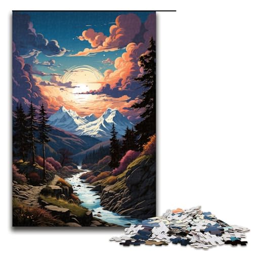 Puzzle für Erwachsene 1000 Teile wunderschöne Fantasielandschaft Puzzle Lernspiele für Zuhause DIY Spielzeug tolles Geschenk für Spiele 75 x 50 cm von linghhiming