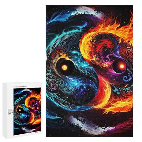 Puzzle für Erwachsene 1000 Teile wunderschöne Kunst runde Holzpuzzles (75 x 50 cm) von linghhiming