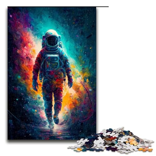 Puzzle für Erwachsene 1000 teiliges Astronauten Holzpuzzle (75 x 50 cm) von linghhiming
