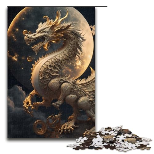 Puzzle für Erwachsene 1000 teiliges Brave Dragon Puzzle für Erwachsene Holzpuzzles Familienspiele Weihnachts und Geburtstagsgeschenke (75 x 50 cm) von linghhiming