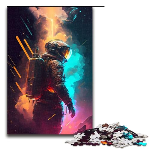Puzzle für Erwachsene Abstrakter Weltraum 1000 teiliges Holzpuzzle für Kinder ab 14 Jahren Lernspielzeug 75 x 50 cm von linghhiming