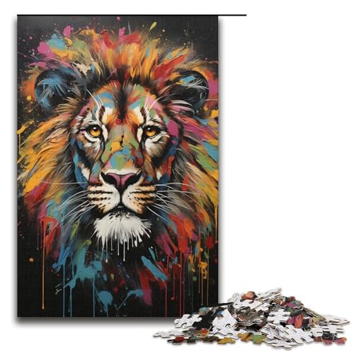 Puzzle für Erwachsene Afrikanischer Löwe 1000-teiliges Papierpuzzle für Kinder ab 14 Jahren Lernspielzeug 1000 Teile (38 x 26 cm) von linghhiming