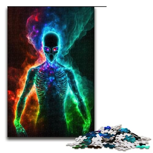 Puzzle für Erwachsene Alien Aura 1000 teiliges Holzpuzzle für Kinder ab 14 Jahren Lernspielzeug 75 x 50 cm von linghhiming