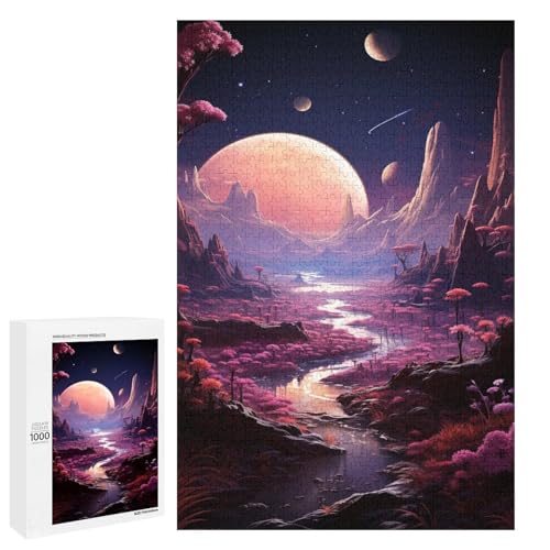 Puzzle für Erwachsene Alien Planet 1000 teiliges Holzpuzzle für Kinder ab 12 Jahren Lernspielzeug 75 x 50 cm von linghhiming