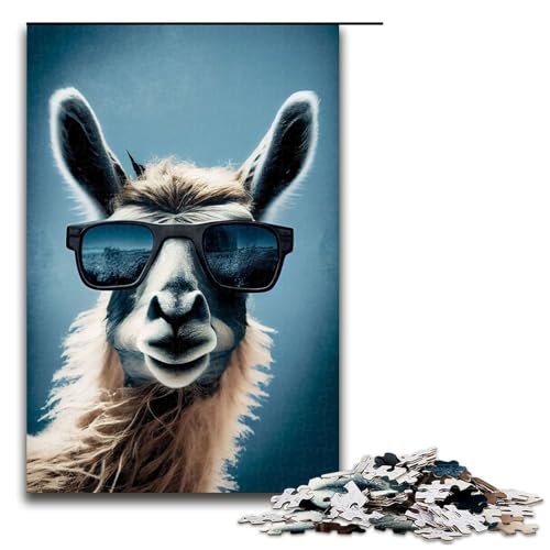 Puzzle für Erwachsene Alpaka Tier 1000 teiliges Holzpuzzle für Kinder ab 14 Jahren Heimdekoration (75 x 50 cm) von linghhiming