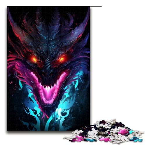 Puzzle für Erwachsene Anime Drachen 1000 Teile tolles Geschenk geeignet für Teenager ab 14 Jahren 1000 Teile (75 x 50 cm) von linghhiming