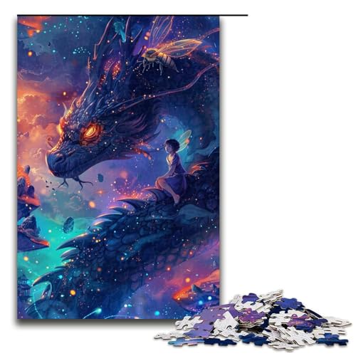 Puzzle für Erwachsene Anime Drachen 1000 teiliges Holzpuzzle für Erwachsene und Kinder ab 14 Jahren 1000 Teile (75 x 50 cm) von linghhiming