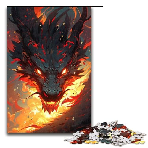 Puzzle für Erwachsene Anime Kunst Drache 1000 Teile Holzpuzzle für Erwachsene und Kinder ab 14 Jahren Lernspielzeug 1000 Teile (75 x 50 cm) von linghhiming