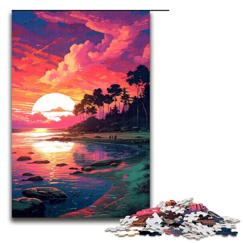 Puzzle für Erwachsene Anime Kunstlandschaft 1000 Teile Holzpuzzle für Kinder ab 14 Jahren Heimdekoration 1000 Teile (75 x 50 cm) von linghhiming