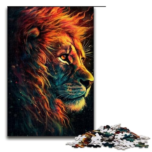 Puzzle für Erwachsene Anime-Löwen 1000-teiliges Holzpuzzle für Kinder ab 14 Jahren Lernspielzeug 1000 Teile (75 x 50 cm) von linghhiming