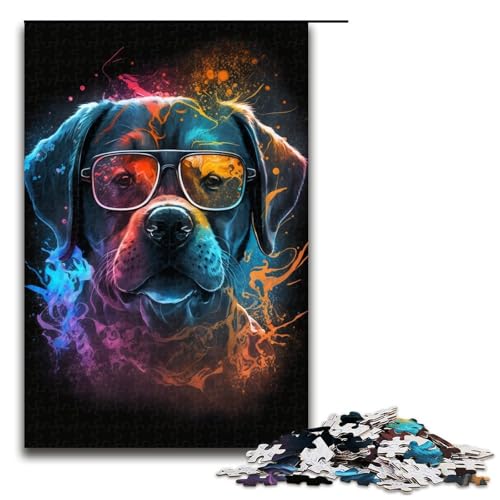 Puzzle für Erwachsene Art Bulls Dogs 1000 Teile Holzpuzzle für Kinder ab 14 Jahren anspruchsvolles Spiel 1000 Teile (75 x 50 cm) von linghhiming