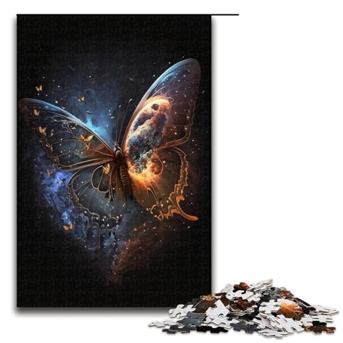 Puzzle für Erwachsene Art Dream Butterfly 1000-teiliges Holzpuzzle für Kinder ab 14 Jahren Heimdekoration 1000 Teile (75 x 50 cm) von linghhiming