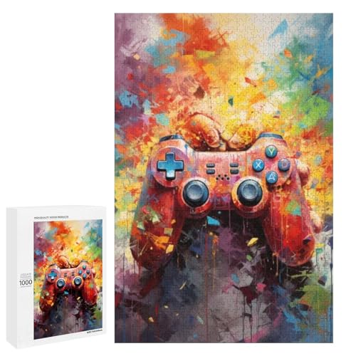 Puzzle für Erwachsene Art Game Controller 1000 teiliges Holz Rundpuzzle für Kinder ab 12 Jahren Lernspielzeug (75 x 50 cm) von linghhiming