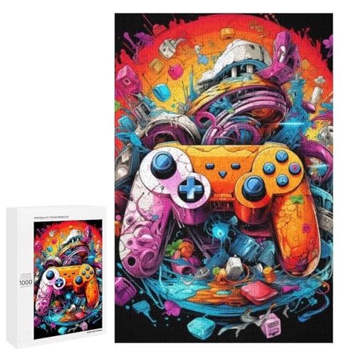Puzzle für Erwachsene Art Gamepad 1000 teiliges Holz Rundpuzzle für Kinder ab 12 Jahren Lernspielzeug (75 x 50 cm) von linghhiming
