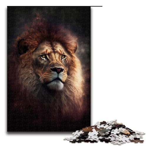Puzzle für Erwachsene Art Lion 1000 Teile Holzpuzzle für Kinder ab 14 Jahren Heimdekoration 1000 Teile (75 x 50 cm) von linghhiming