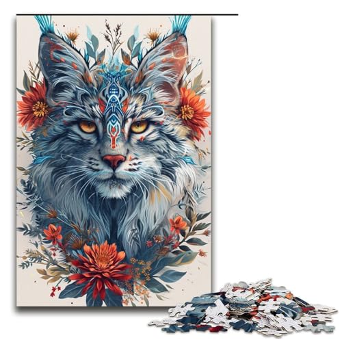 Puzzle für Erwachsene Art Lynx 1000-teiliges Holzpuzzle für Familienspiele 1000 Teile (75 x 50 cm) von linghhiming