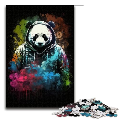 Puzzle für Erwachsene Art Neon Panda 1000 Teile Puzzle tolles Geschenk geeignet für und Teenager ab 14 Jahren 1000 PCS (75x50cm) von linghhiming