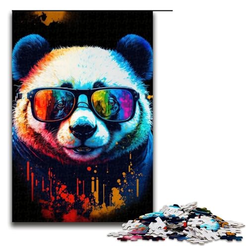 Puzzle für Erwachsene Art Neon Panda 1000 Teile Puzzle tolles Geschenk geeignet für und Teenager ab 14 Jahren 1000 PCS (75x50cm) von linghhiming