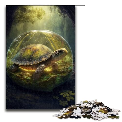 Puzzle für Erwachsene Art Turtle 1000-teiliges Holzpuzzle für Kinder ab 14 Jahren Lernspielzeug 1000 Teile (75 x 50 cm) von linghhiming