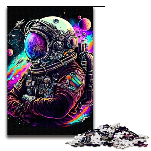 Puzzle für Erwachsene Astronauten Puzzle 1000 Teile Holzpuzzle für Kinder ab 14 Jahren anspruchsvolles Spiel (75 x 50 cm) von linghhiming