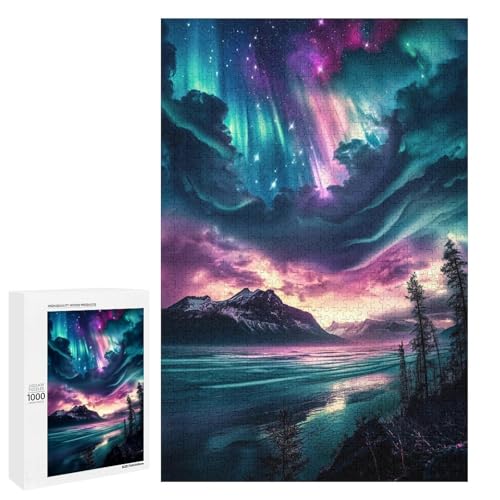 Puzzle für Erwachsene Aurora Finlandia Puzzleteile rundes Holzpuzzle für Kinder ab 12 Jahren anspruchsvolles Spiel (75 x 50 cm) von linghhiming
