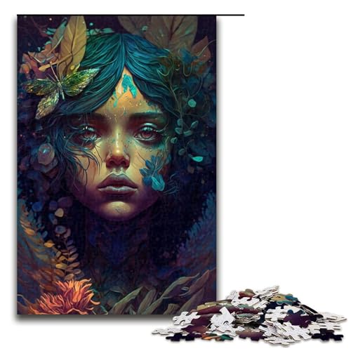 Puzzle für Erwachsene Beauty Girl 1000 Teile Holzpuzzle für Kinder ab 14 Jahren Heimdekoration 75 x 50 cm von linghhiming