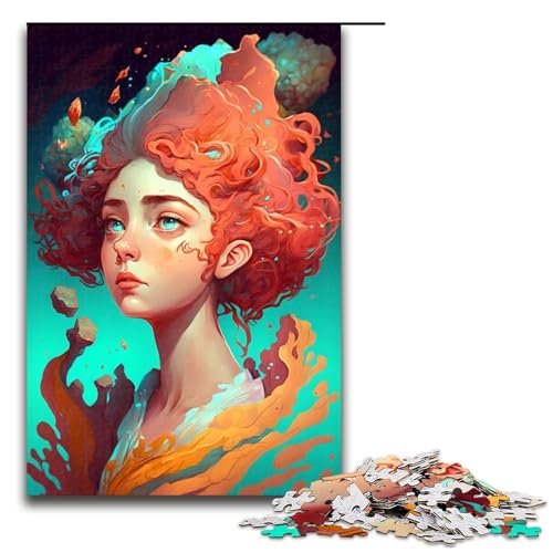 Puzzle für Erwachsene Beauty Girl 1000 teiliges Holzpuzzle für Kinder ab 14 Jahren Lernspielzeug (75 x 50 cm) von linghhiming