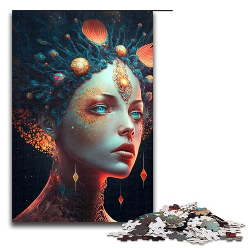 Puzzle für Erwachsene Beauty Girl 1000 teiliges Holzpuzzle für Kinder ab 14 Jahren Lernspielzeug (75 x 50 cm) von linghhiming