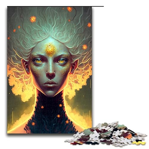 Puzzle für Erwachsene Beauty Girl 1000 teiliges Holzpuzzle für Kinder ab 14 Jahren Lernspielzeug 75 x 50 cm von linghhiming