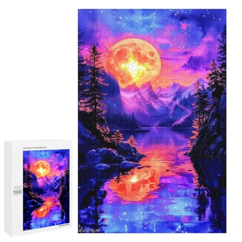 Puzzle für Erwachsene Berg der Träume 1000 Teile Holzpuzzle für Erwachsene und Kinder ab 12 Jahren (75 x 50 cm) von linghhiming