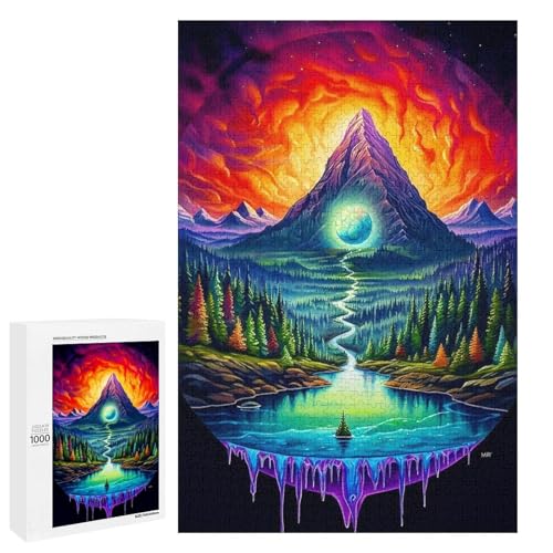Puzzle für Erwachsene Berge 1000 teiliges Holzpuzzle für Kinder ab 12 Jahren Heimdekoration (75 x 50 cm) von linghhiming