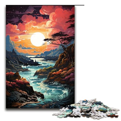 Puzzle für Erwachsene Bezaubernde Sonnenuntergangslandschaft 1000 Teile Holzpuzzle für Erwachsene und Kinder ab 12 Jahren Lernspielzeug 75 x 50 cm Puzzle für Erwachsene Bezaubernde Sonnenuntergangslandschaft 1000 Teile Holzpuzzle für Erwachsene und Kinder ab 12 Jahren Lernspielzeug 75 x 50 cm von linghhiming