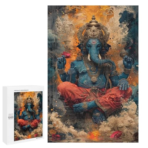 Puzzle für Erwachsene Buddha 1000 Teile Holzpuzzle für Erwachsene und Kinder ab 12 Jahren 75 x 50 cm von linghhiming