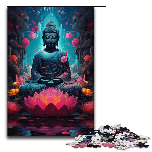 Puzzle für Erwachsene Bunte Buddha-Statue 1000 Teile Holzpuzzle für Kinder ab 14 Jahren anspruchsvolles Spiel 1000 Teile (75 x 50 cm) von linghhiming