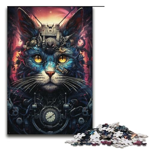 Puzzle für Erwachsene Bunte Fantasiekatze 1000-teiliges Papierpuzzle für Kinder ab 14 Jahren Lernspielzeug 1000 Teile (38 x 26 cm) von linghhiming