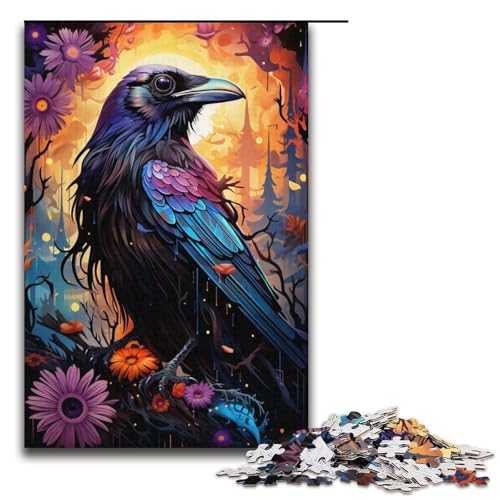 Puzzle für Erwachsene Bunte Fantasiekrähe 1000 Teile Papierpuzzle für Kinder ab 14 Jahren Lernspielzeug 1000 Teile (38 x 26 cm) von linghhiming