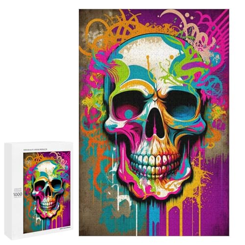 Puzzle für Erwachsene Bunte Skelette 1000 Teile Holzpuzzle für Erwachsene und Kinder ab 12 Jahren 75 x 50 cm Puzzle für Erwachsene Bunte Skelette 1000 Teile Holzpuzzle für Erwachsene und Kinder ab 12 Jahren 75 x 50 cm von linghhiming