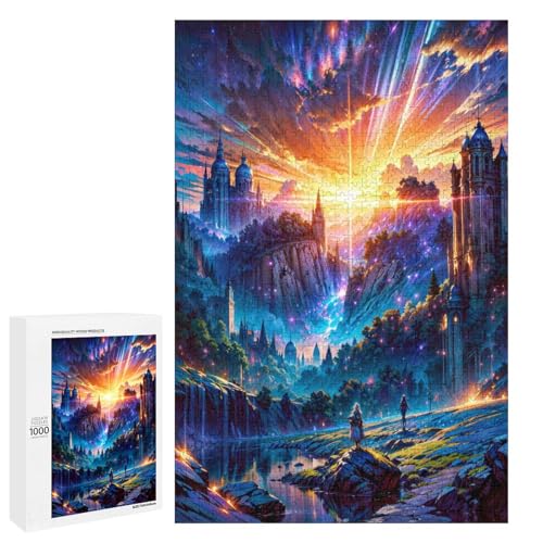 Puzzle für Erwachsene Burgen 1000 Teile Holzpuzzle für Kinder ab 12 Jahren Lernspielzeug 75 x 50 cm von linghhiming