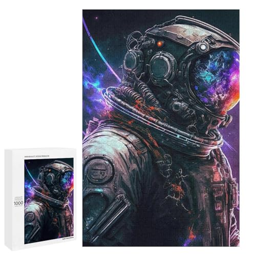 Puzzle für Erwachsene Cooles Astronauten Puzzle runde Holzteile für Kinder ab 12 Jahren anspruchsvolles Spiel (75 x 50 cm) von linghhiming