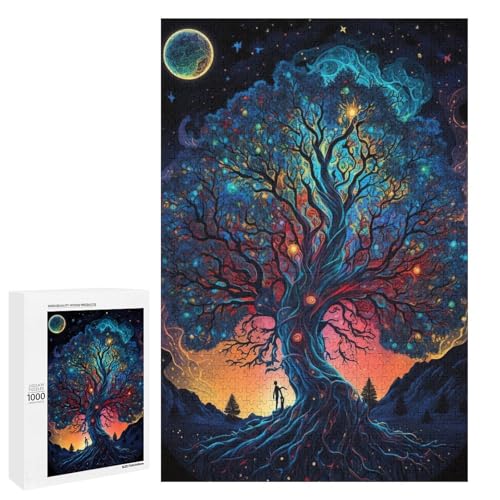Puzzle für Erwachsene Der Baum des Lebens 1000 teiliges Holzpuzzle für Kinder ab 12 Jahren Lernspielzeug (75 x 50 cm) von linghhiming
