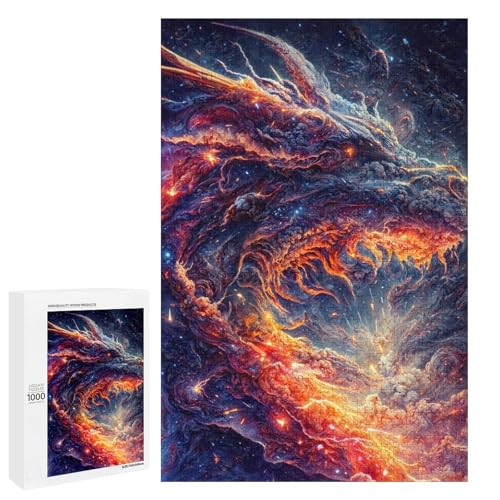 Puzzle für Erwachsene Der Regenbogendrache 1000 teiliges Holzpuzzle für Kinder ab 12 Jahren Lernspielzeug (75 x 50 cm) von linghhiming