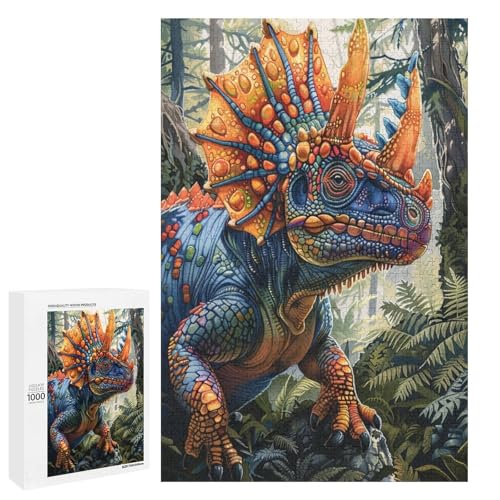 Puzzle für Erwachsene Dinosaurier 1000 Teile Holzpuzzle für Kinder ab 12 Jahren Heimdekoration 75 x 50 cm von linghhiming
