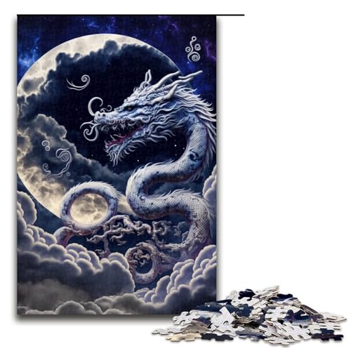 Puzzle für Erwachsene Drache 1000 Teile Holzpuzzle für Erwachsene und Kinder ab 14 Jahren (75 x 50 cm) von linghhiming