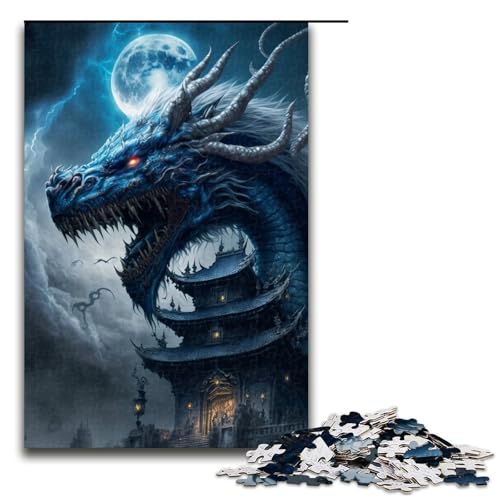 Puzzle für Erwachsene Drache 1000 teiliges Holzpuzzle für Kinder ab 14 Jahren Heimdekoration (75 x 50 cm) von linghhiming